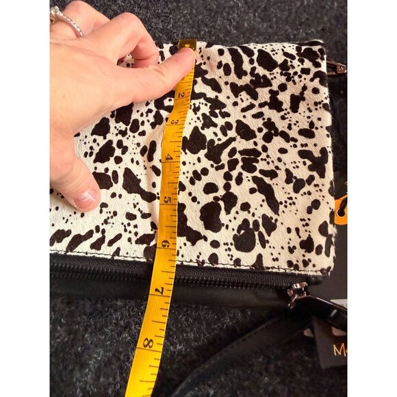 NWT Cow Print Moda Luxe Crossbody Bag Genuine Leather & Synthetic Materials With - Picture 11 of 12